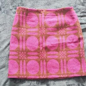 Boden Pink and Brown Geometric Knit Mini Skirt